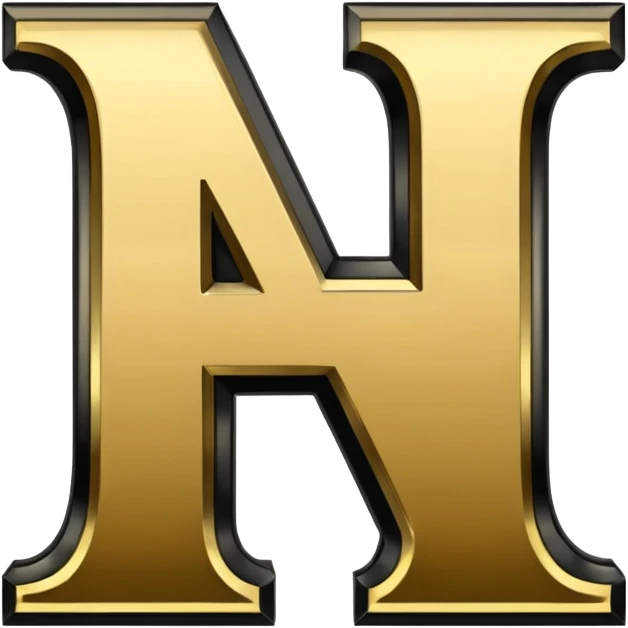 letter H in black and gold emoji