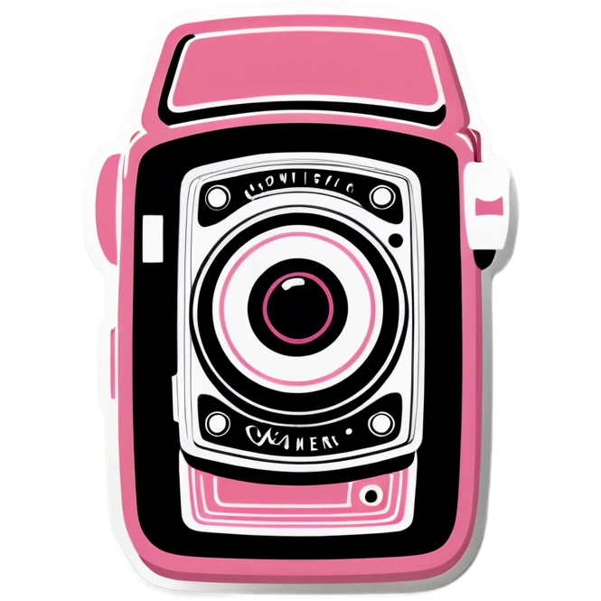 Pink vintage camera emoji