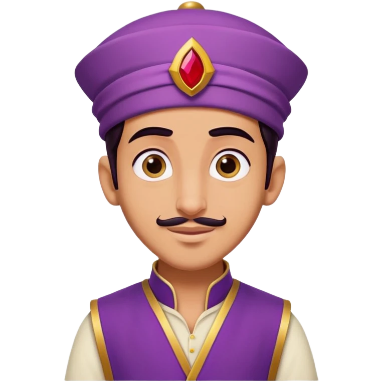 Aladdin with purple vest and fez emoji