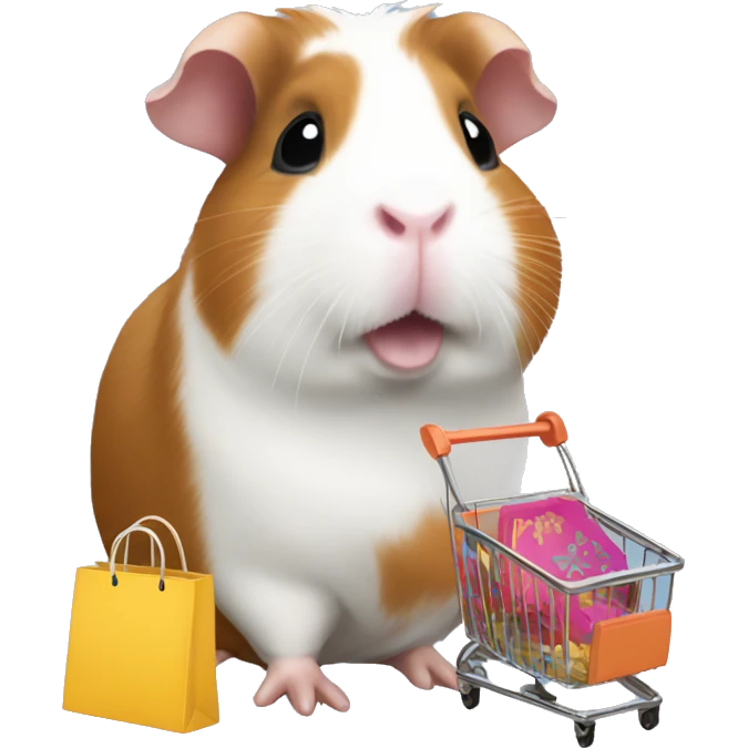 Guinea pig does shopping  emoji