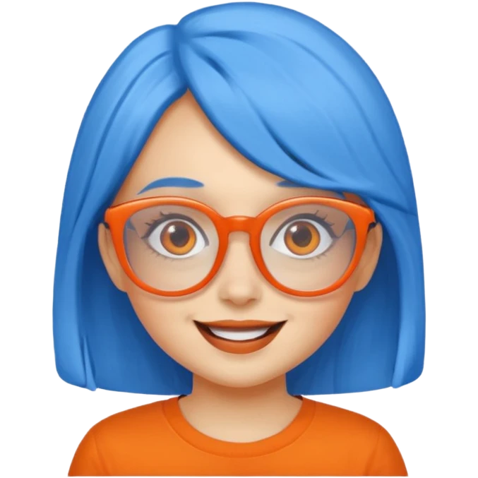 blue skinned orange glassed daughter emoji