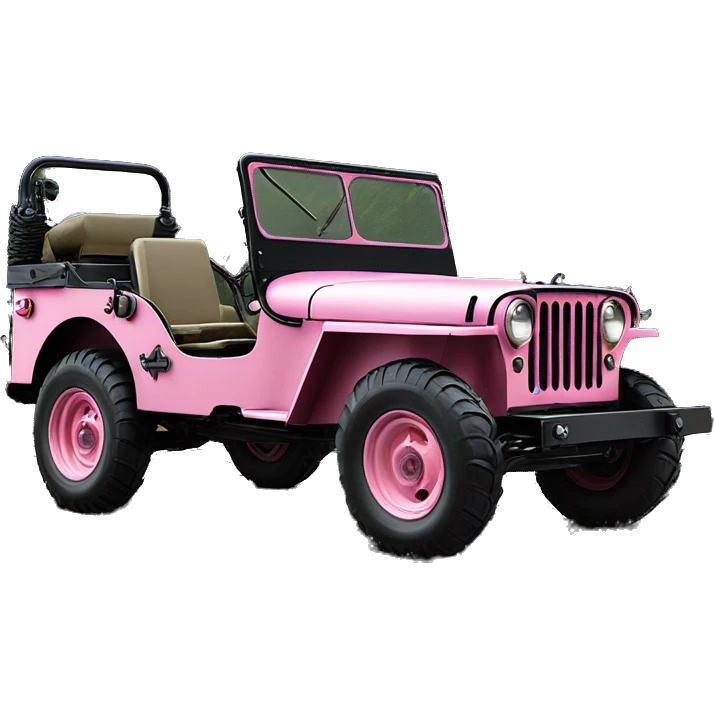 jungle tour 1942 Willy’s pearly pink cj  jeep with installed winch  emoji