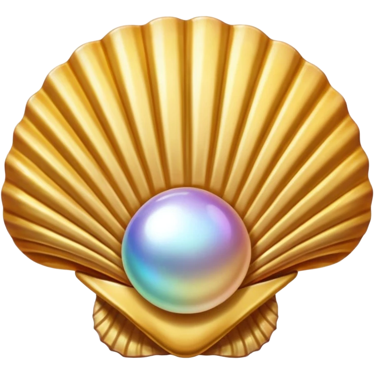 OpenSea gold shell with pearl emoji