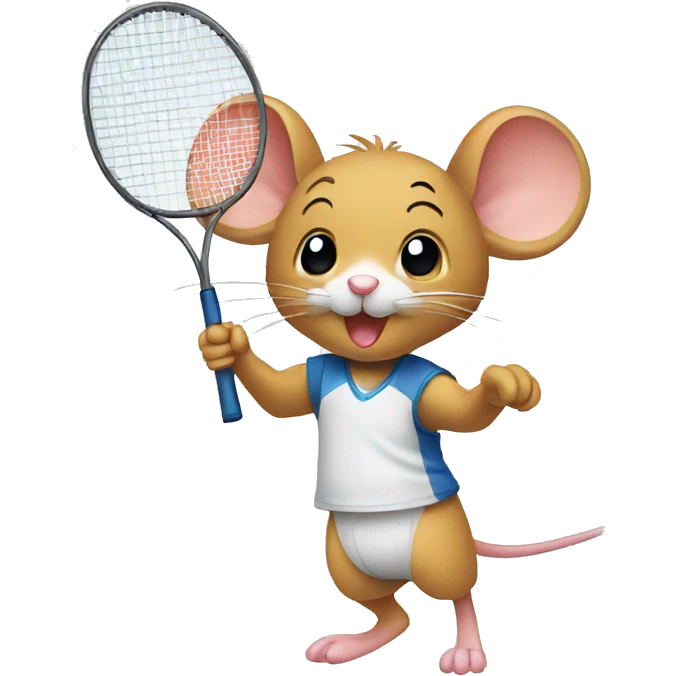 a mouse playing badminton emoji