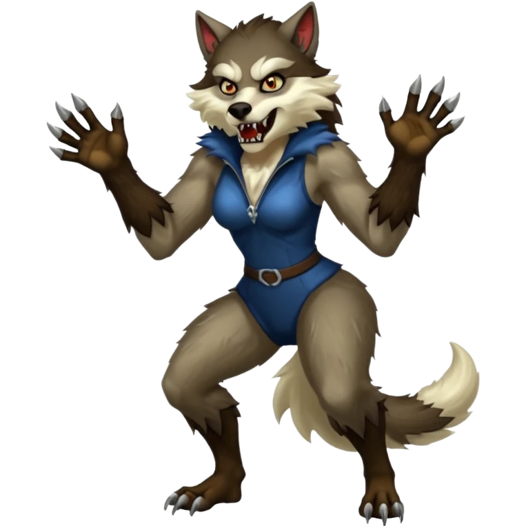 Female werewolf full body emoji