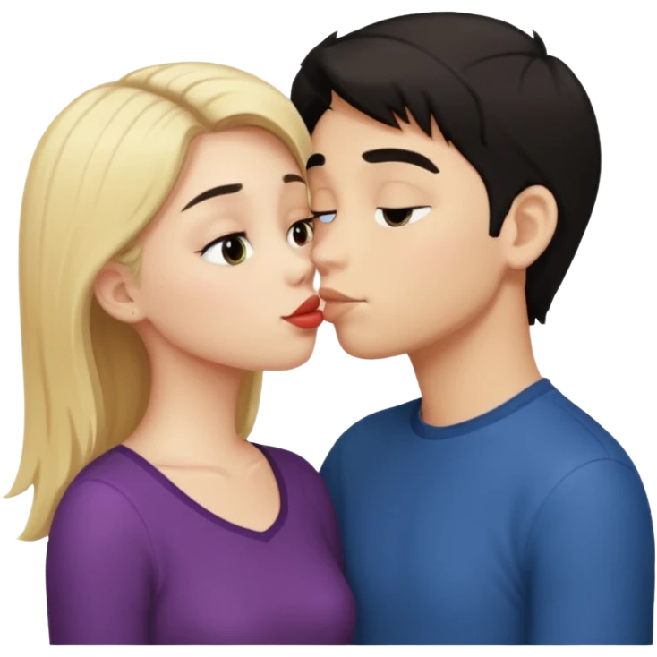 ragazzo moro che bacia una ragazza bionda scura emoji