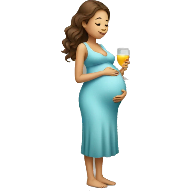pregnant woman holding a glass emoji