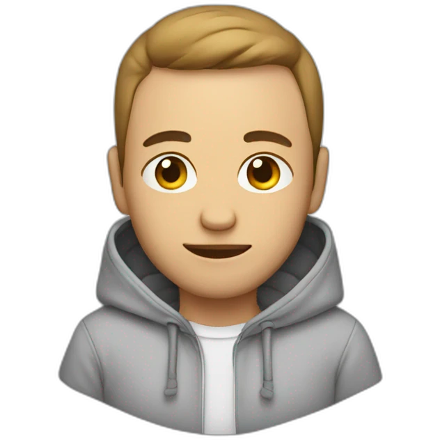 Men with baby in hoodie emoji