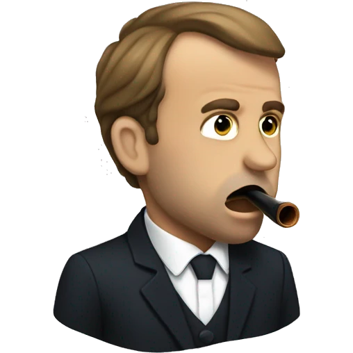 Macron with a pipe in his mouth  emoji