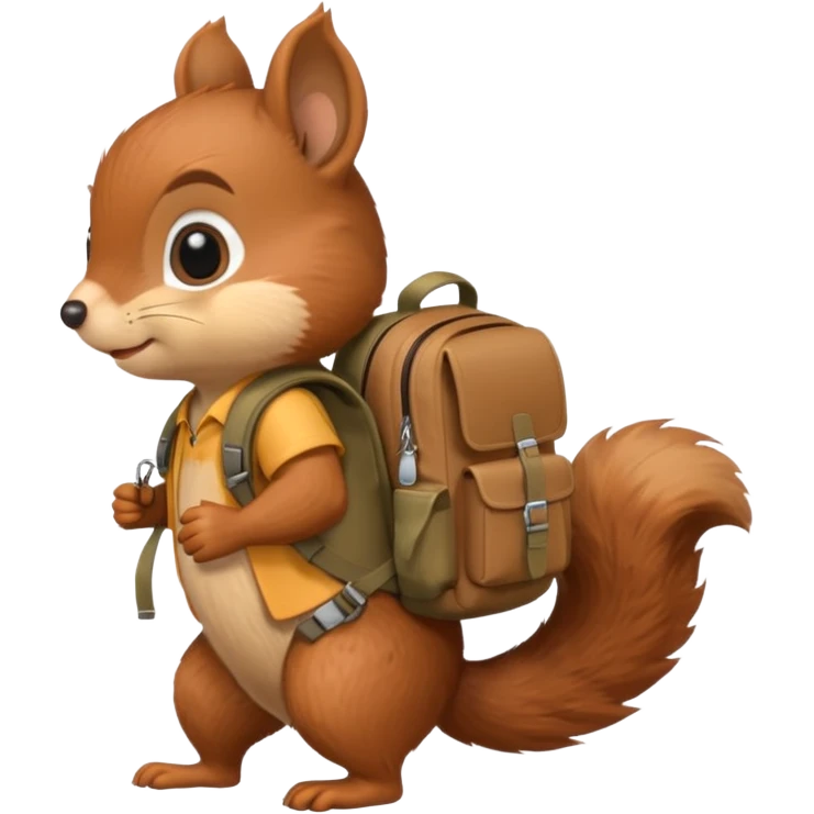 a squirrel walking with a backpack
 emoji