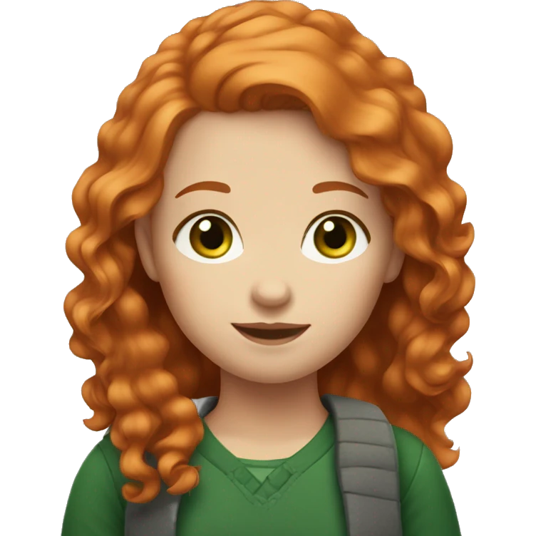 Ginger hair color girl who is pretty and has green eyes emoji