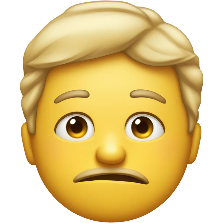 Normal emoyi yellow circle dot with 👀this kind of side eye on the right side of head that are judjing and annoyed bit angry  By you lips pouting like an emoyi  emoji