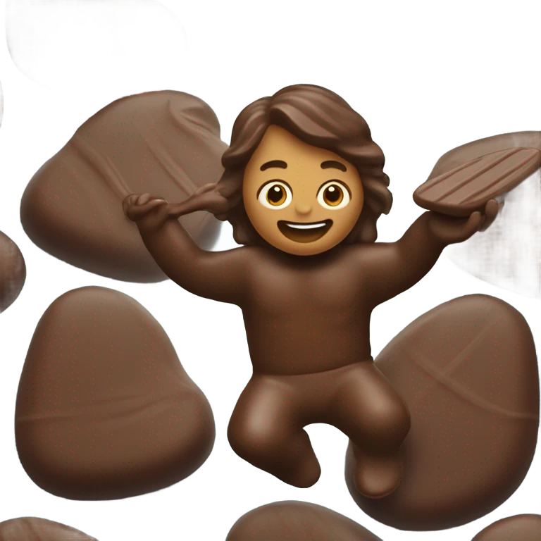 Un surfer sur du chocolat  emoji