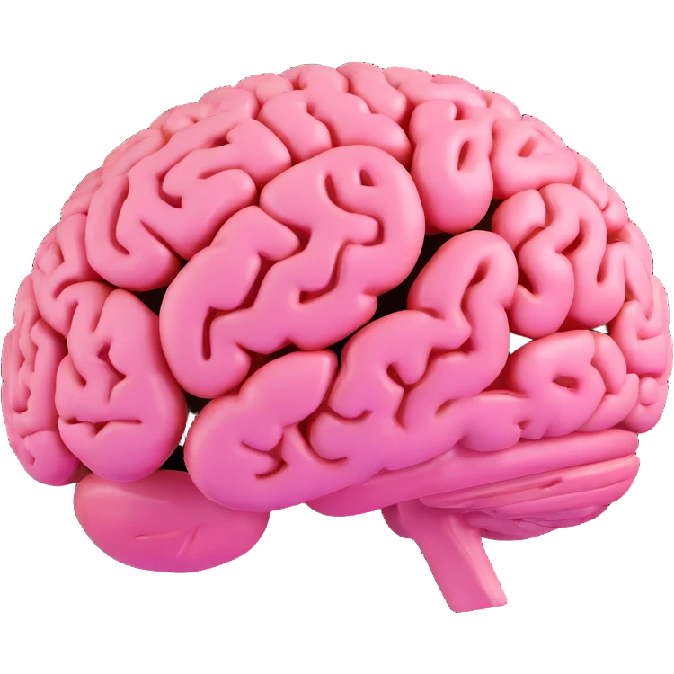 realistic pink brain emoji