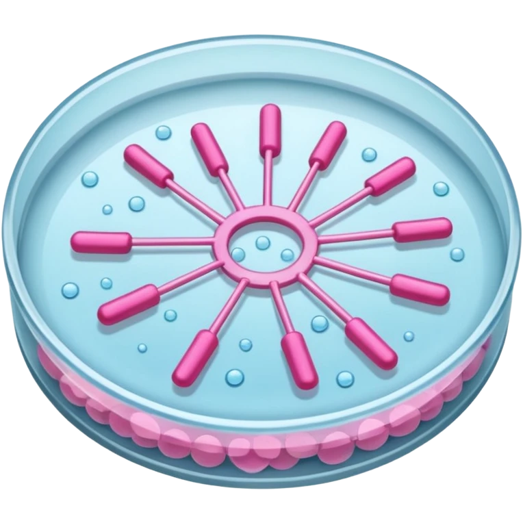 placa de petry com pequenos bastoes rosas flutuando emoji