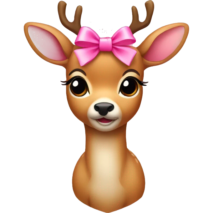 Cute deer with a pink bow  emoji