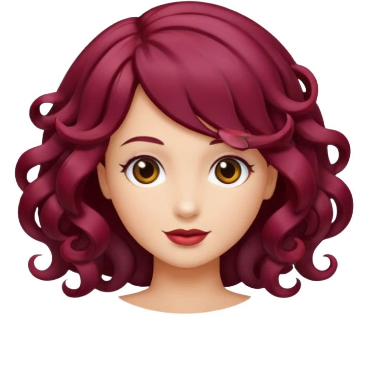 burgundy hair curl emoji