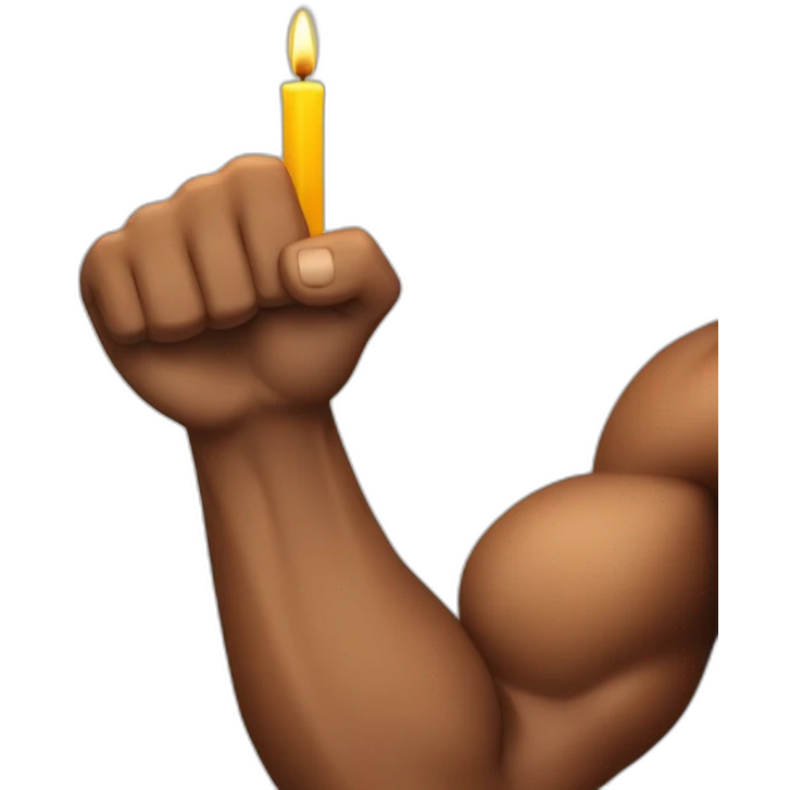 biceps with birthday candles emoji