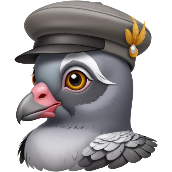 funny pigeon wearing a hat emoji