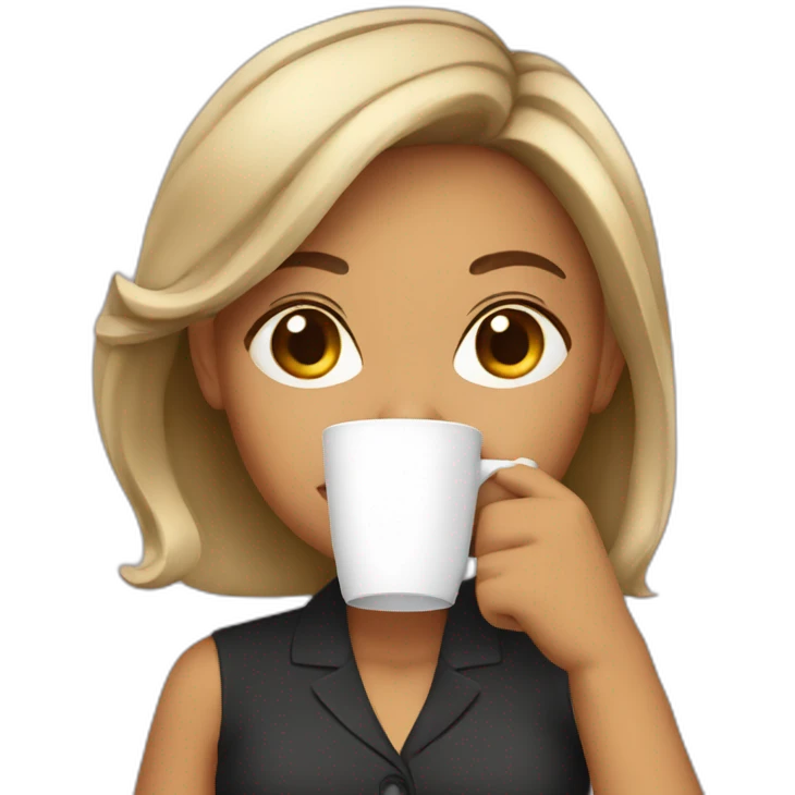 Boss girl drinking coffee emoji