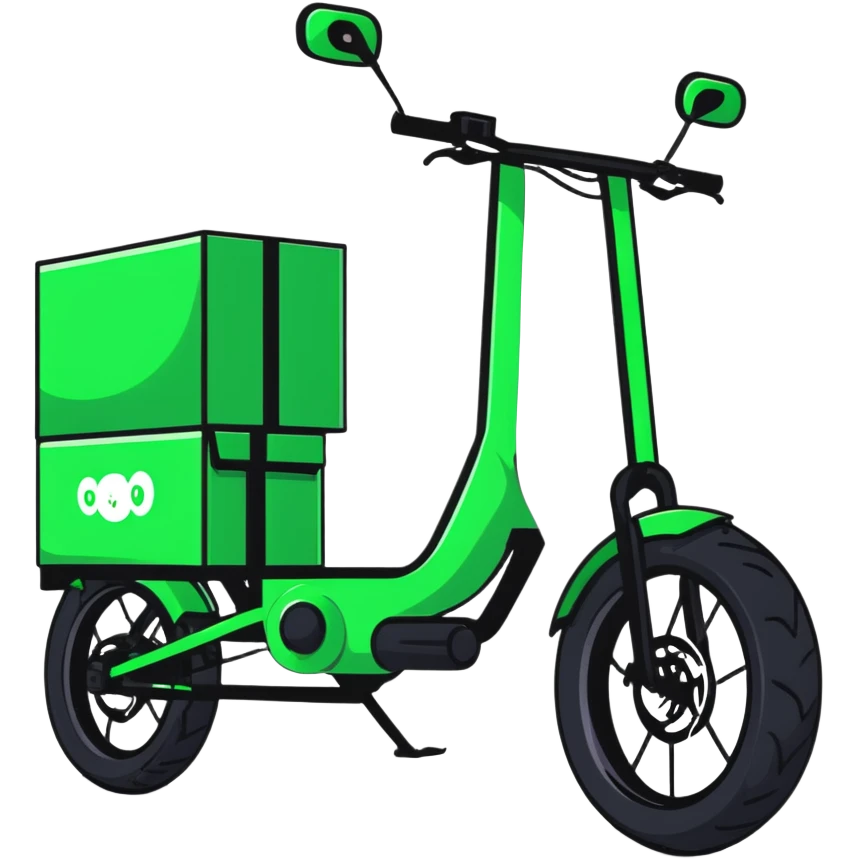 Robust Chinese Monster e-bike for food delivery with insulated food box, chunky tires, large battery emoji