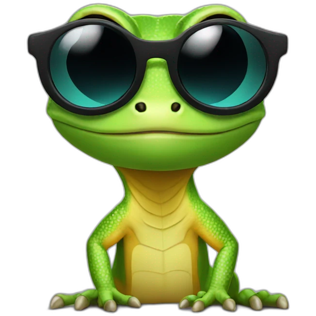 sunglasses gecko emoji