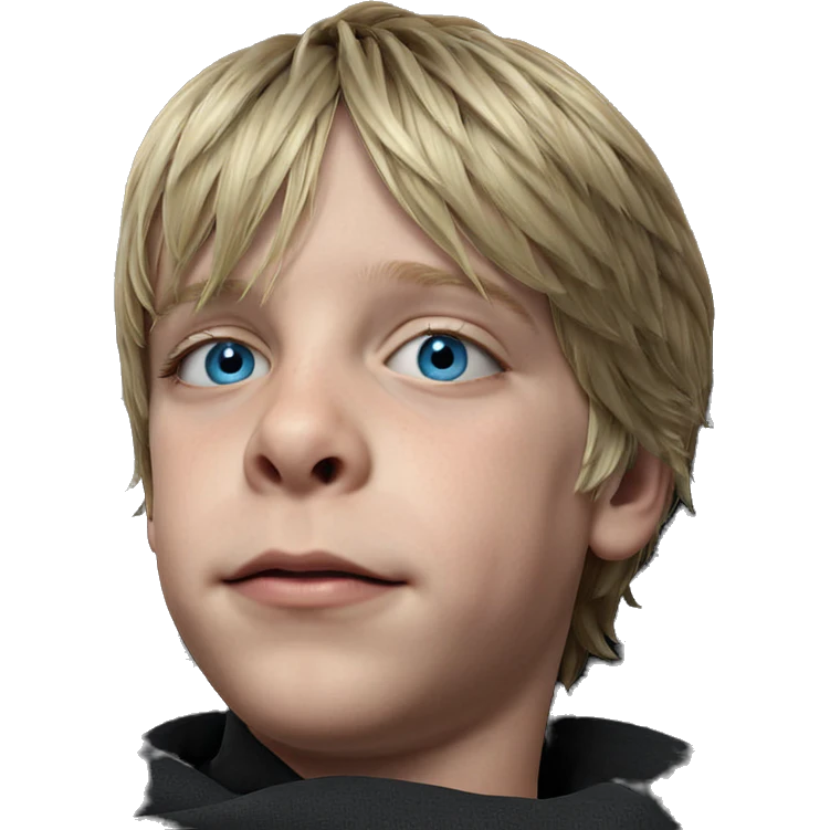 blonde boy with blue eyes emoji