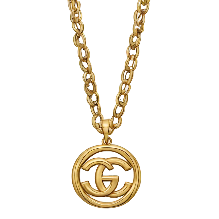 Gold Gucci necklace emoji