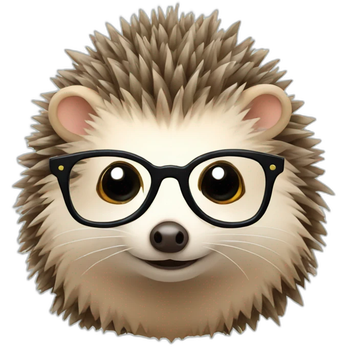 hedgehog in glasses emoji