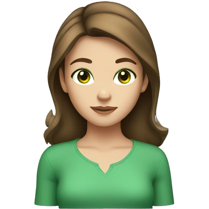 Girl with brown hair and green eyes emoji