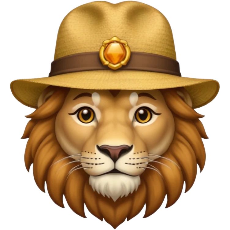 lion man wearing hat emoji