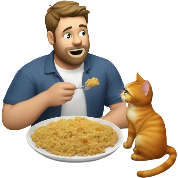Cat eating big guy named stratton emoji