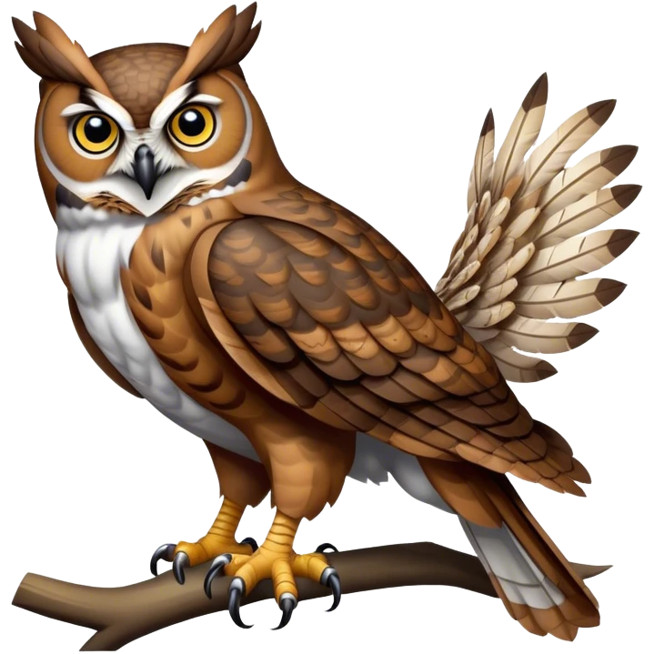 Full Body Great Horned Owl emoji