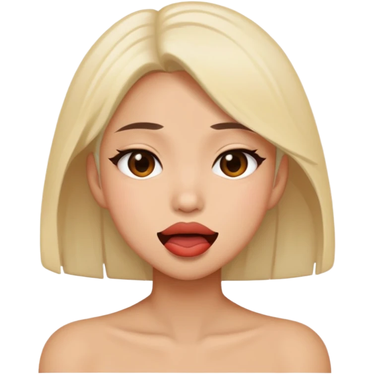 Emiji normal mordiendose el labio emoji
