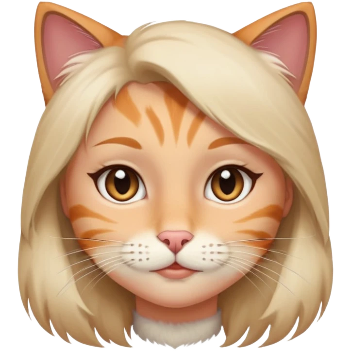 Girl half of her cat emoji