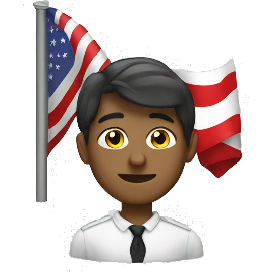 Salute emoji with white flagg emoji