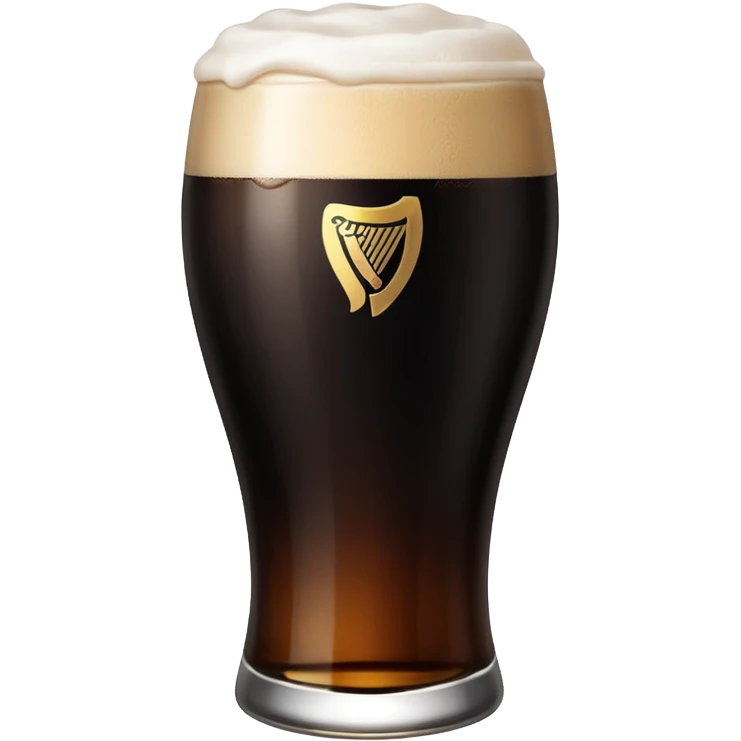 Guiness glass with a tiny bit of beer left. emoji