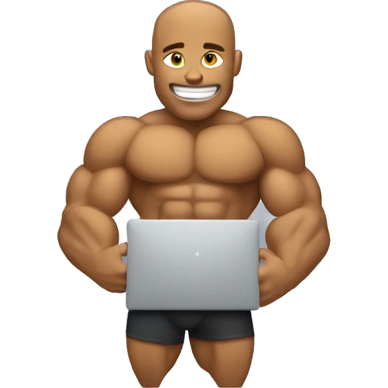 Body builder holding macbook emoji