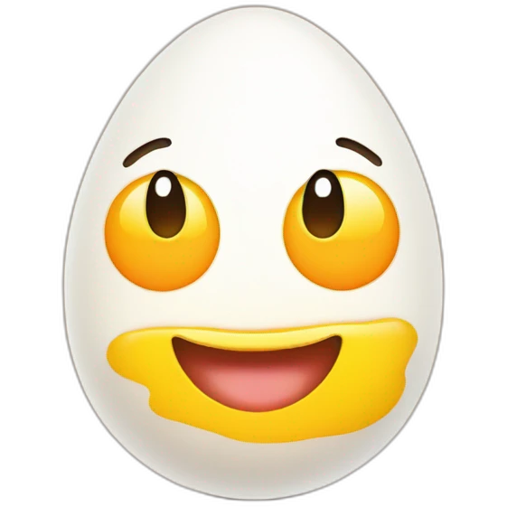 cute Sunny-side-up egg with face  emoji
