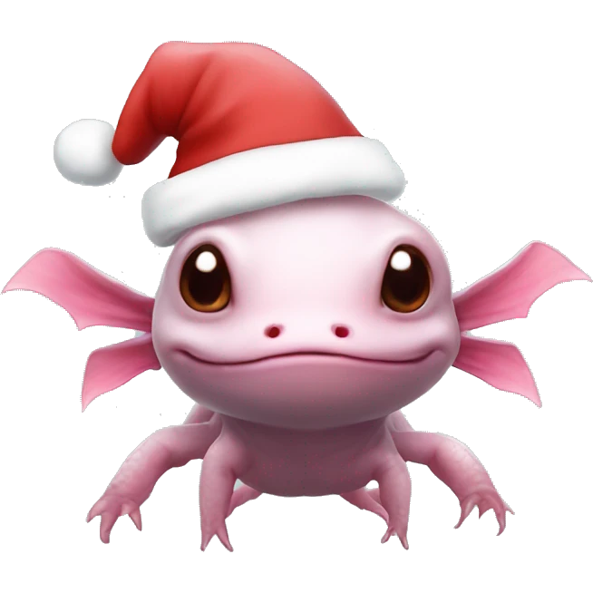 Axolotl with a Santa hat   emoji