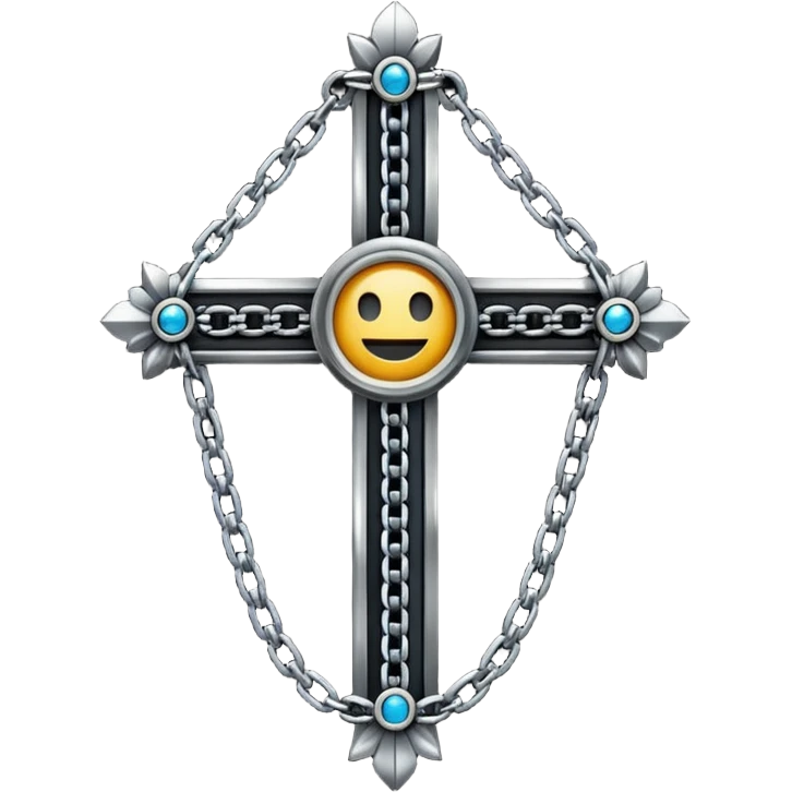 Ein christen kreuz schön verziert mit ketten aber nur in schwarz als Emoji keine Farbe verwenden einzige Farbe schwarz emoji