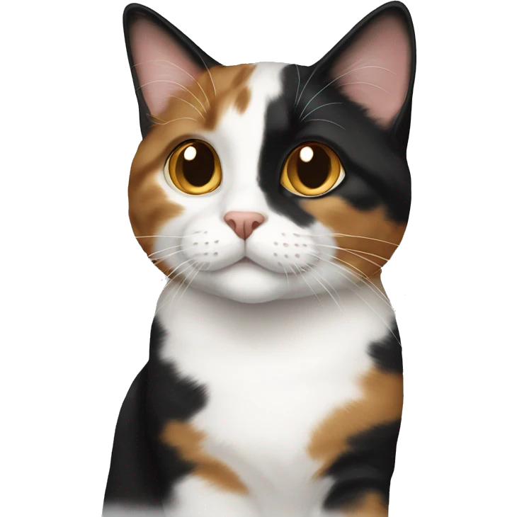 calico white cat with brown black calico cat emoji