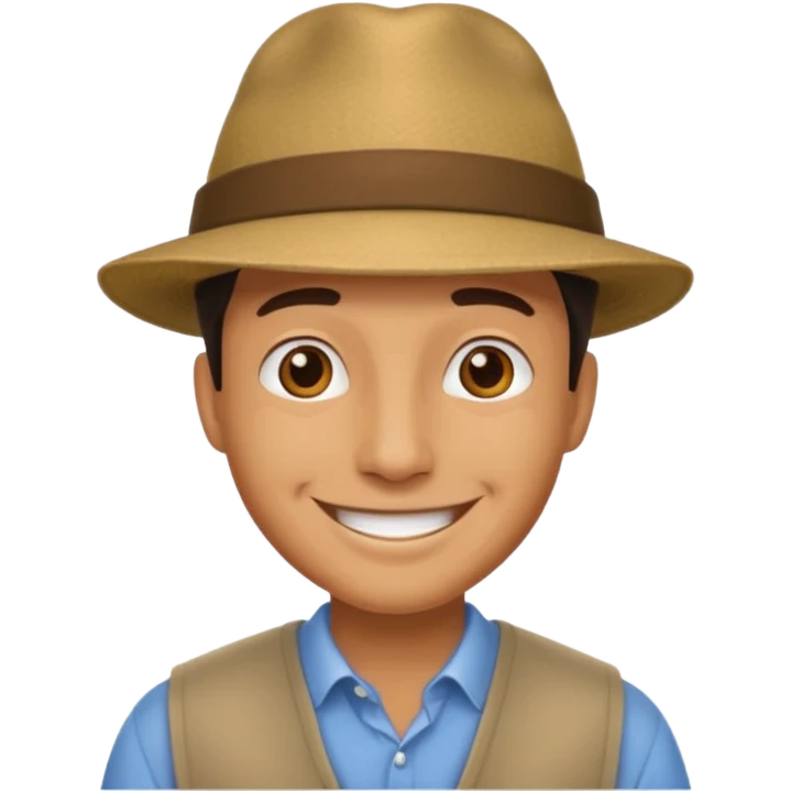 Hat and happy man emoji