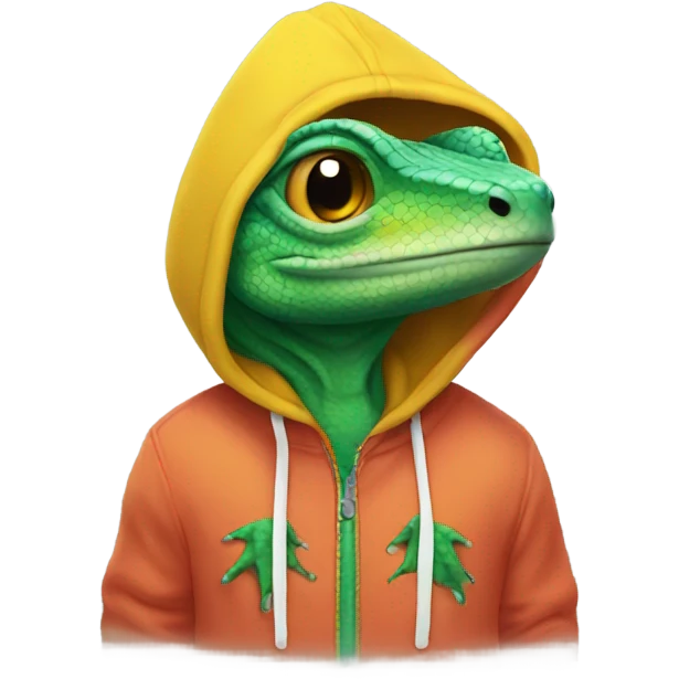 lizard with a hoodie on  emoji