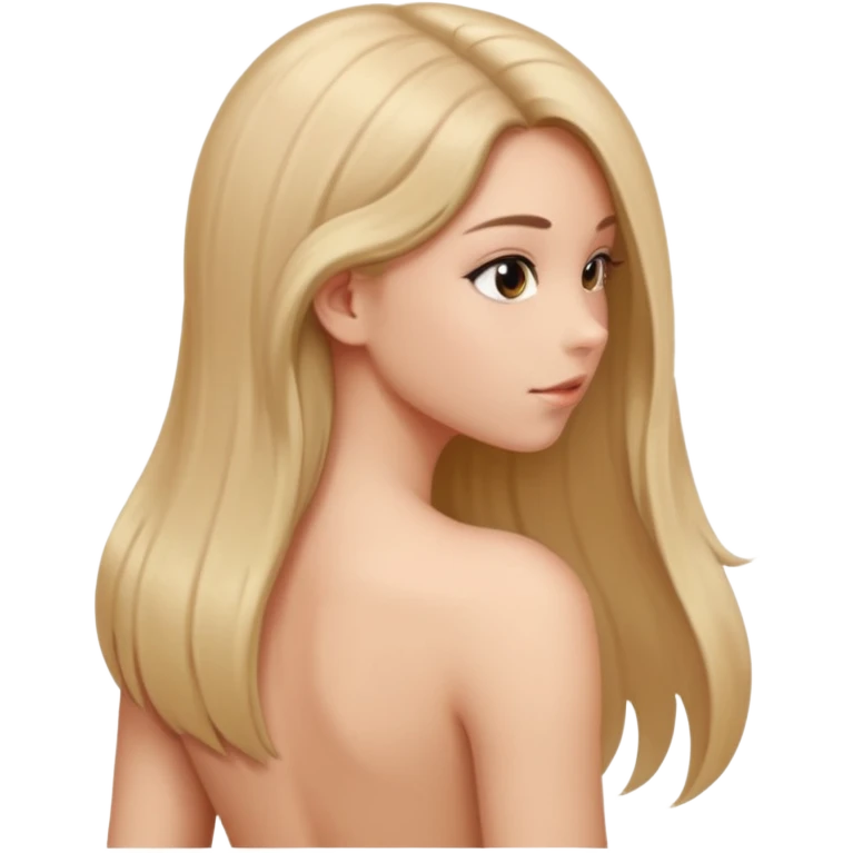 Girl without clothes back emoji