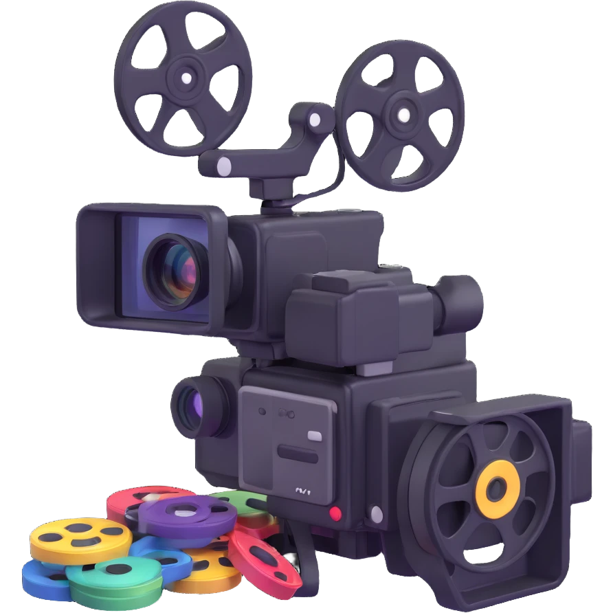 video camera with film reels emoji