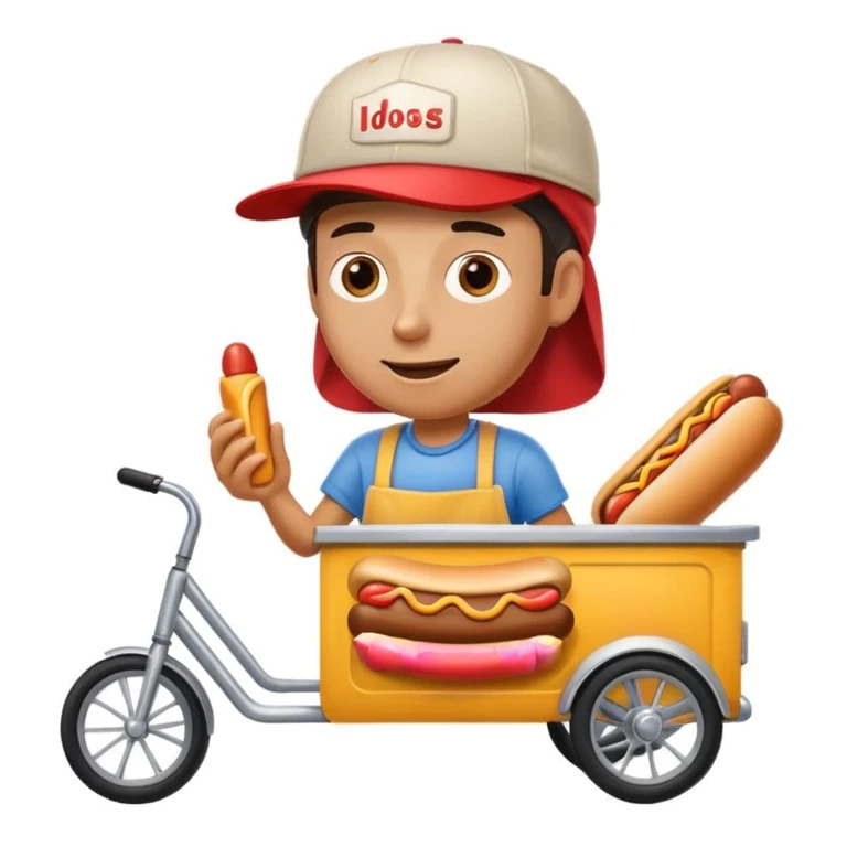 hotdog seller in New York with cart emoji