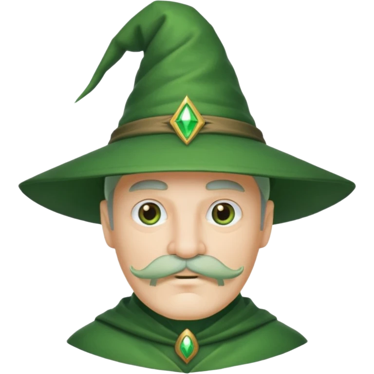 green wizard with mustache emoji