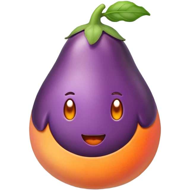 eggplant in peach emoji