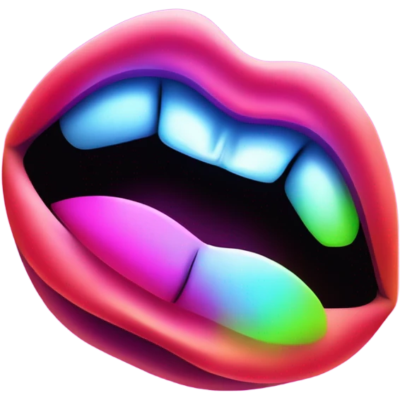 Neon kiss emoji